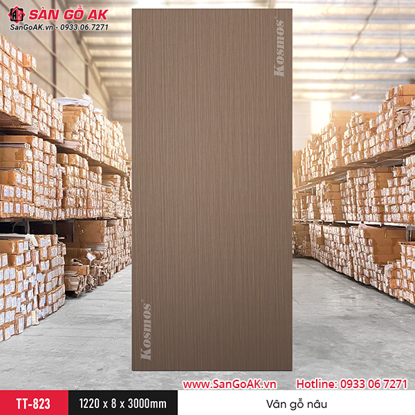 Tấm ốp than tre Kosmos vân gỗ nâu TT-823